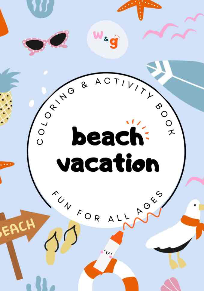 Beach Vacation Travel Size Coloring & Activity Book