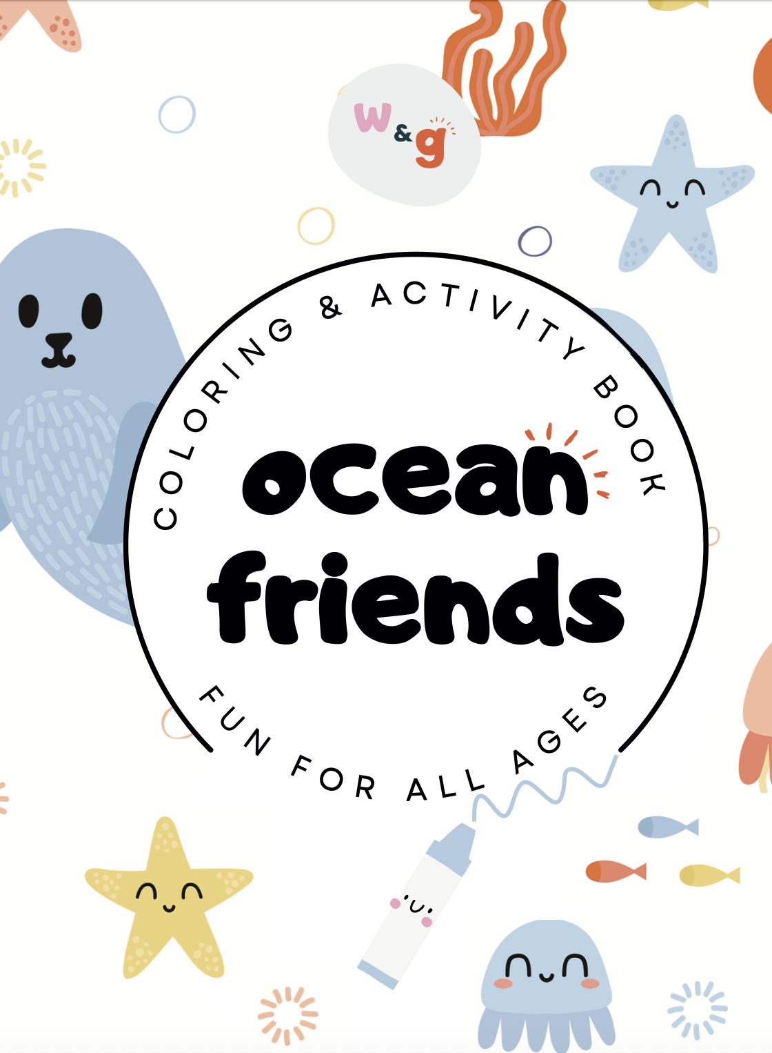 Ocean Friends Travel Size Coloring & Activity Book